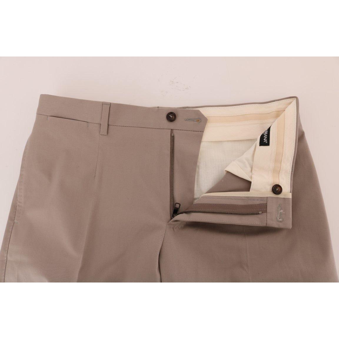 Dolce & Gabbana Beige Cotton Stretch Chinos Pants Dolce & Gabbana