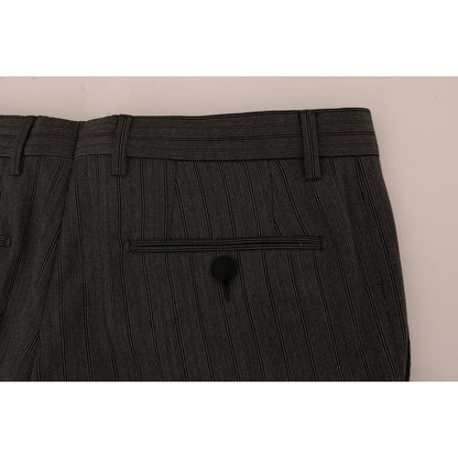 Dolce & Gabbana Gray Wool Striped Formal Pants Dolce & Gabbana