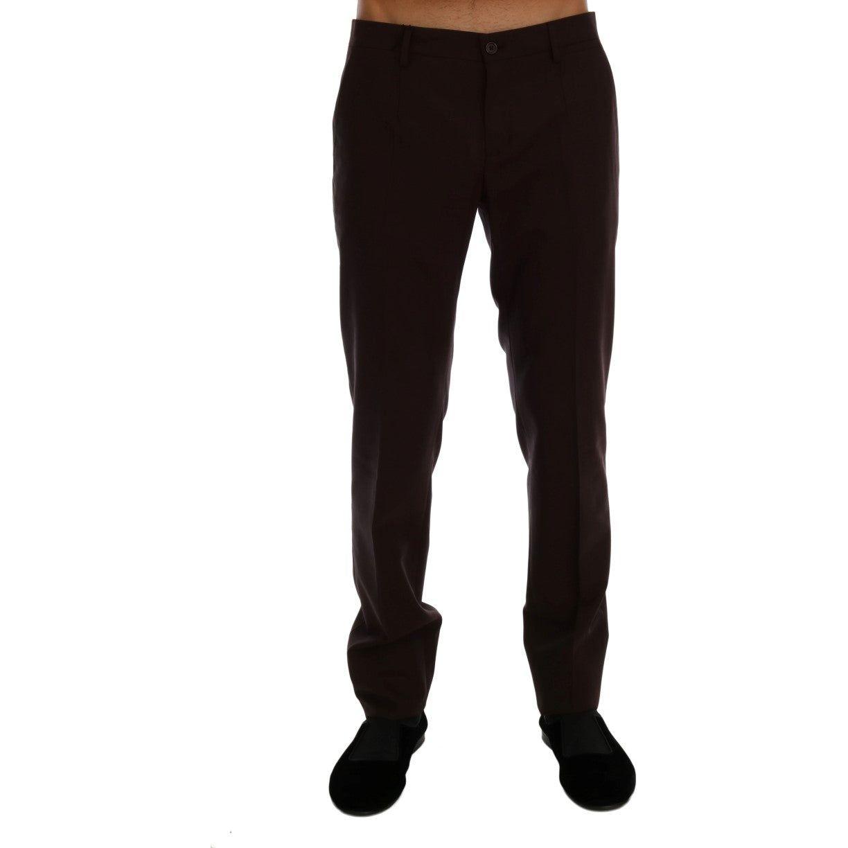 Dolce & Gabbana Purple Wool Stretch Formal Pants Dolce & Gabbana