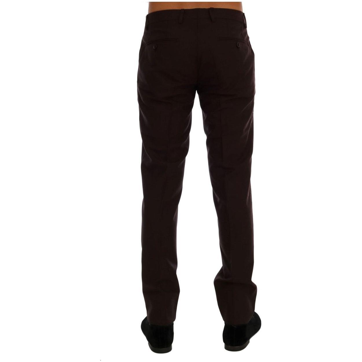 Dolce & Gabbana Purple Wool Stretch Formal Pants Dolce & Gabbana