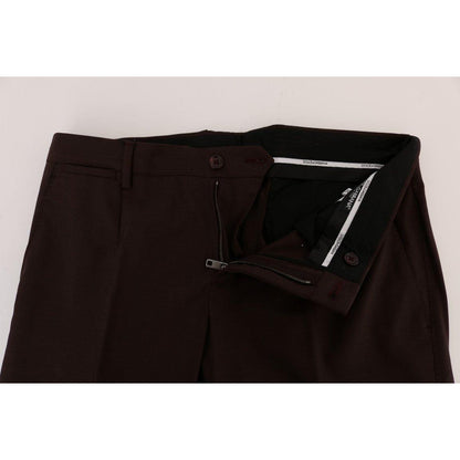 Dolce & Gabbana Purple Wool Stretch Formal Pants Dolce & Gabbana