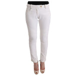 Ermanno Scervino White Cotton Slim Fit Casual Pants SIG30310-1