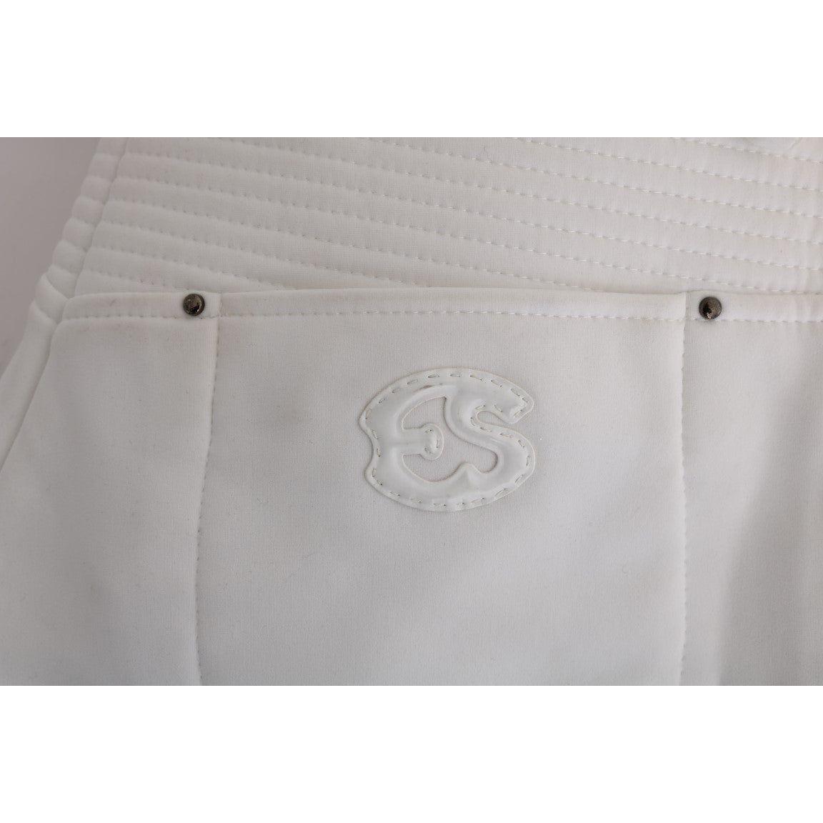Ermanno Scervino White Cotton Slim Fit Casual Pants SIG30310-1