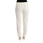 Ermanno Scervino Chic White Regular Fit Pants Ermanno Scervino Light Gray