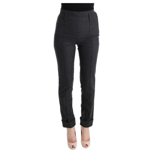 Ermanno Scervino Gray Virgin Wool Skinny Casual Pants