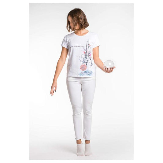 A.Tratti Chic White Stretch Viscose Tee with Exclusive Packaging AT-11751-S