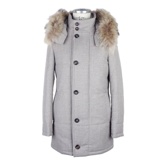 Made in Italy Italian Wool-Cashmere Blend Gray Jacket LO-1059-IT46 | S