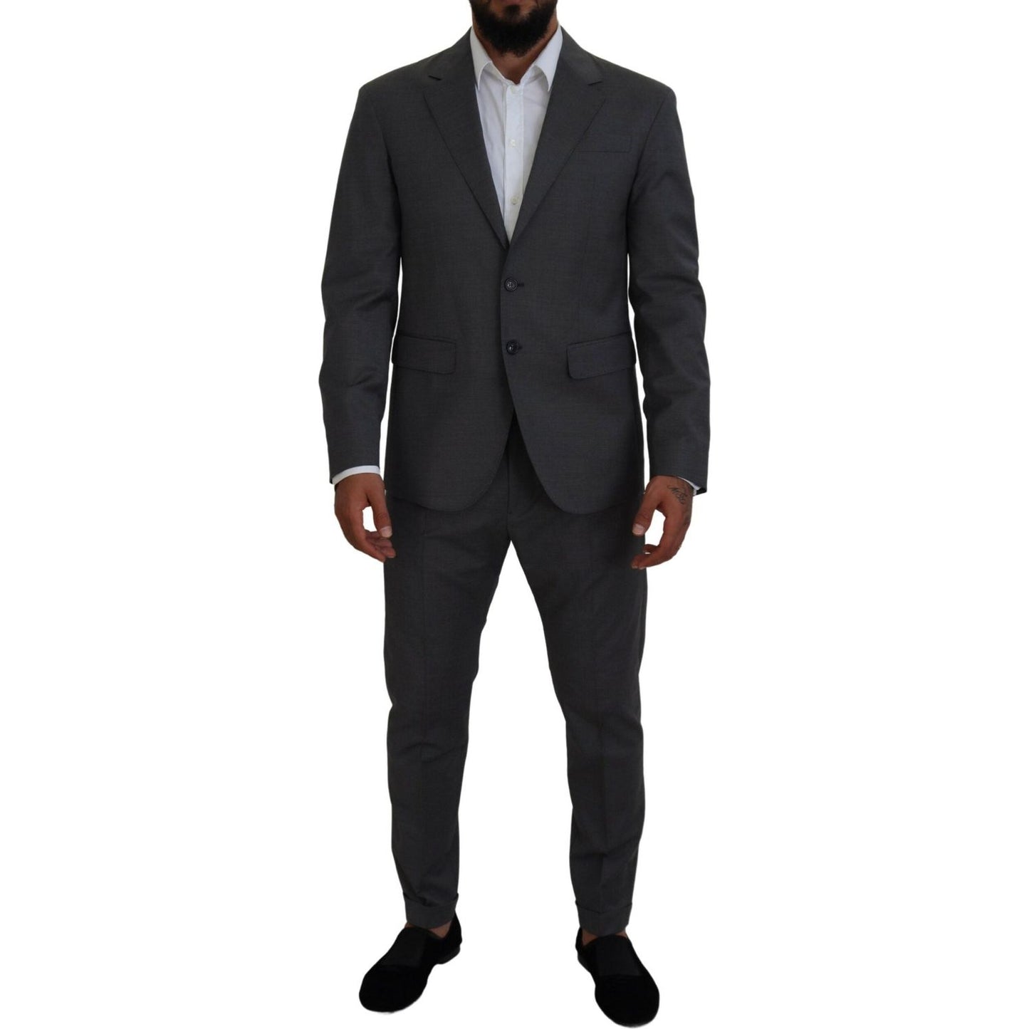Dsquared² Gray Wool Single Breasted 2 Piece CIPRO Suit KOS2010-48