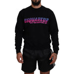 Dsquared² Black Logo Print Long Sleeves Men Pullover Sweater Dsquared² Black
