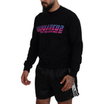 Dsquared² Black Logo Print Long Sleeves Men Pullover Sweater Dsquared² Black