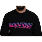 Dsquared² Black Logo Print Long Sleeves Men Pullover Sweater Dsquared² Black