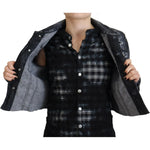 Dsquared² Gray Washed Cotton Distressed Denim Jacket Dsquared² Black