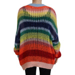 Dsquared² Multicolor Knitted Mohair Crewneck Pullover Sweater Dsquared² Dark Slate Gray