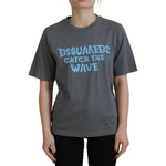 Dsquared² Gray Logo Cotton Crewneck Short Sleeve Tee T-shirt Dsquared² Dark Slate Gray