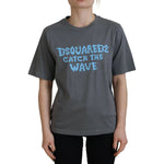 Dsquared² Gray Logo Cotton Crewneck Short Sleeve Tee T-shirt Dsquared² Dark Slate Gray