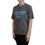 Dsquared² Gray Logo Cotton Crewneck Short Sleeve Tee T-shirt Dsquared² Dark Slate Gray