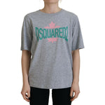 Dsquared² Gray Logo Cotton Crewneck Short Sleeve Tee T-shirt Dsquared² Light Slate Gray