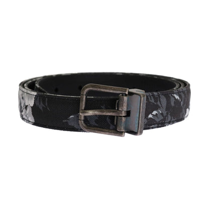 Dolce & Gabbana Black Cayman Linen Leather Belt Dolce & Gabbana
