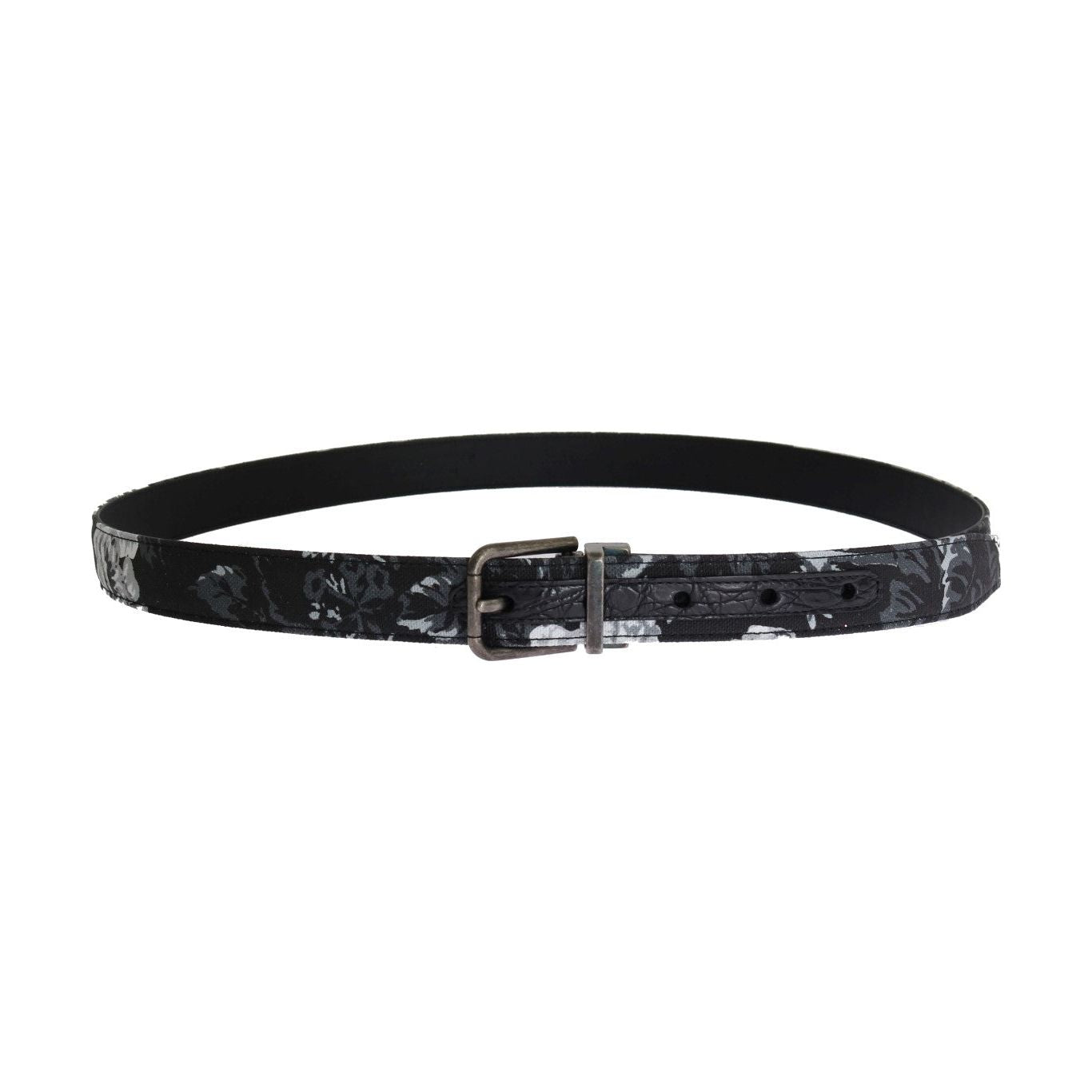 Dolce & Gabbana Black Cayman Linen Leather Belt Dolce & Gabbana