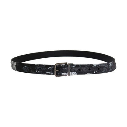 Dolce & Gabbana Black Cayman Linen Leather Belt Dolce & Gabbana