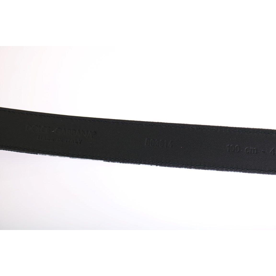Dolce & Gabbana Black Cayman Linen Leather Belt Dolce & Gabbana