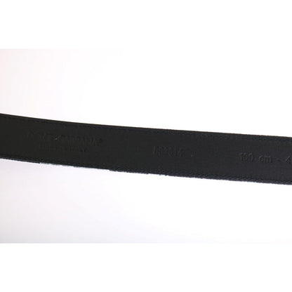 Dolce & Gabbana Black Cayman Linen Leather Belt Dolce & Gabbana