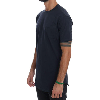 Daniele Alessandrini Blue Cotton Crewneck T-Shirt Daniele Alessandrini