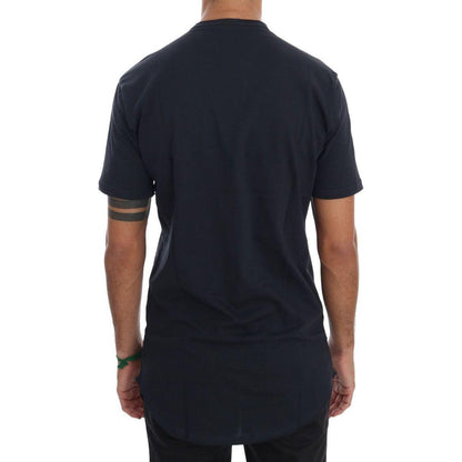 Daniele Alessandrini Blue Cotton Crewneck T-Shirt Daniele Alessandrini