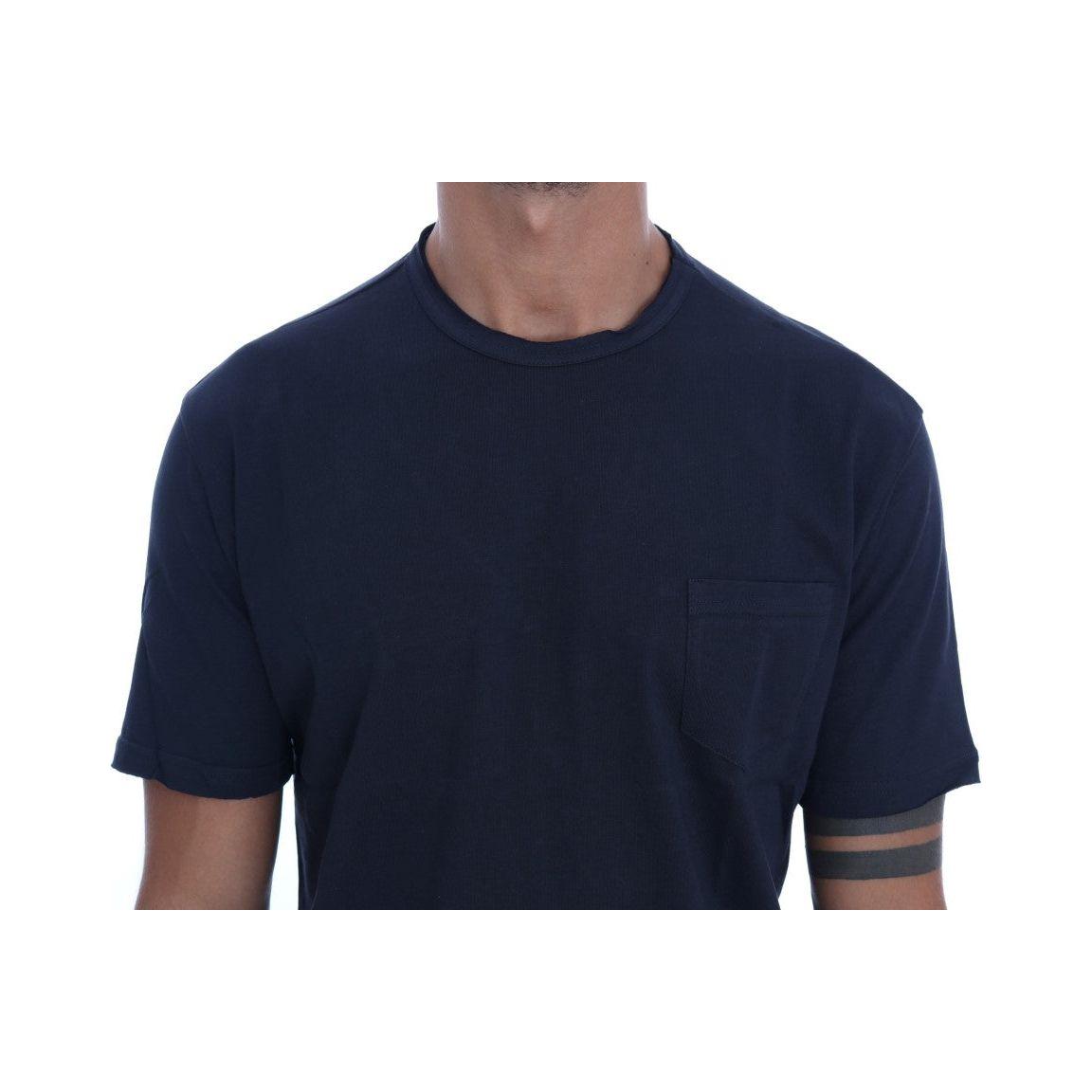 Daniele Alessandrini Blue Cotton Crewneck T-Shirt Daniele Alessandrini