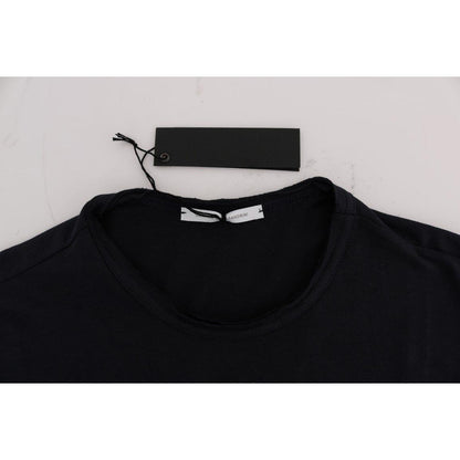 Daniele Alessandrini Blue Cotton Crewneck T-Shirt Daniele Alessandrini