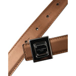 Dolce & Gabbana Bronze Leather Square Metal Buckle Belt BEL9226-85