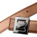 Dolce & Gabbana Bronze Leather Square Metal Buckle Belt BEL9226-85
