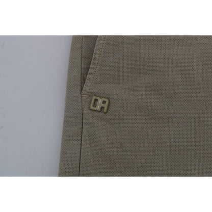Daniele Alessandrini Beige Cotton Stretch Slim Fit Chinos Daniele Alessandrini
