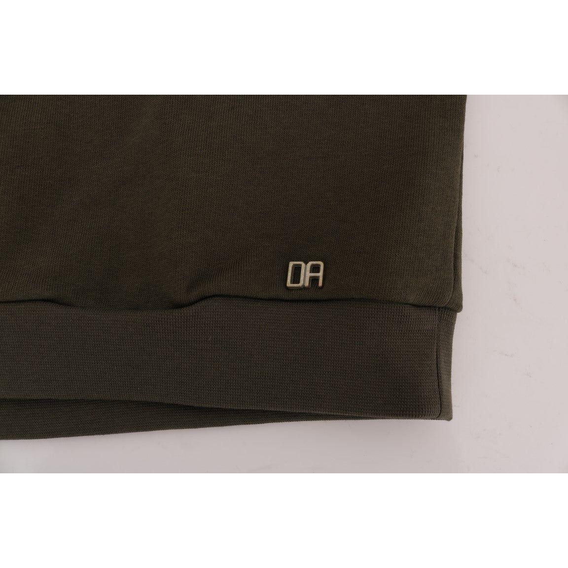 Daniele Alessandrini Green Crewneck Cotton Sweater Daniele Alessandrini