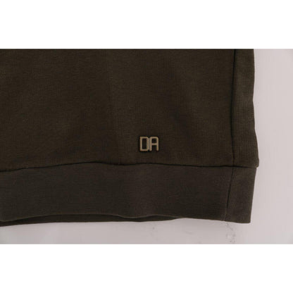 Daniele Alessandrini Green Pullover Hodded Cotton Sweater Daniele Alessandrini
