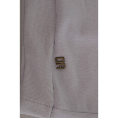 Daniele Alessandrini White Pullover Hodded Cotton Sweater Daniele Alessandrini