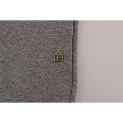 Daniele Alessandrini Gray Pullover Hodded Cotton Sweater Daniele Alessandrini
