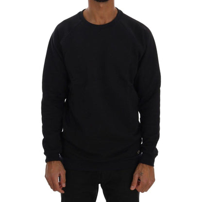 Daniele Alessandrini Blue Crewneck Cotton Sweater Daniele Alessandrini