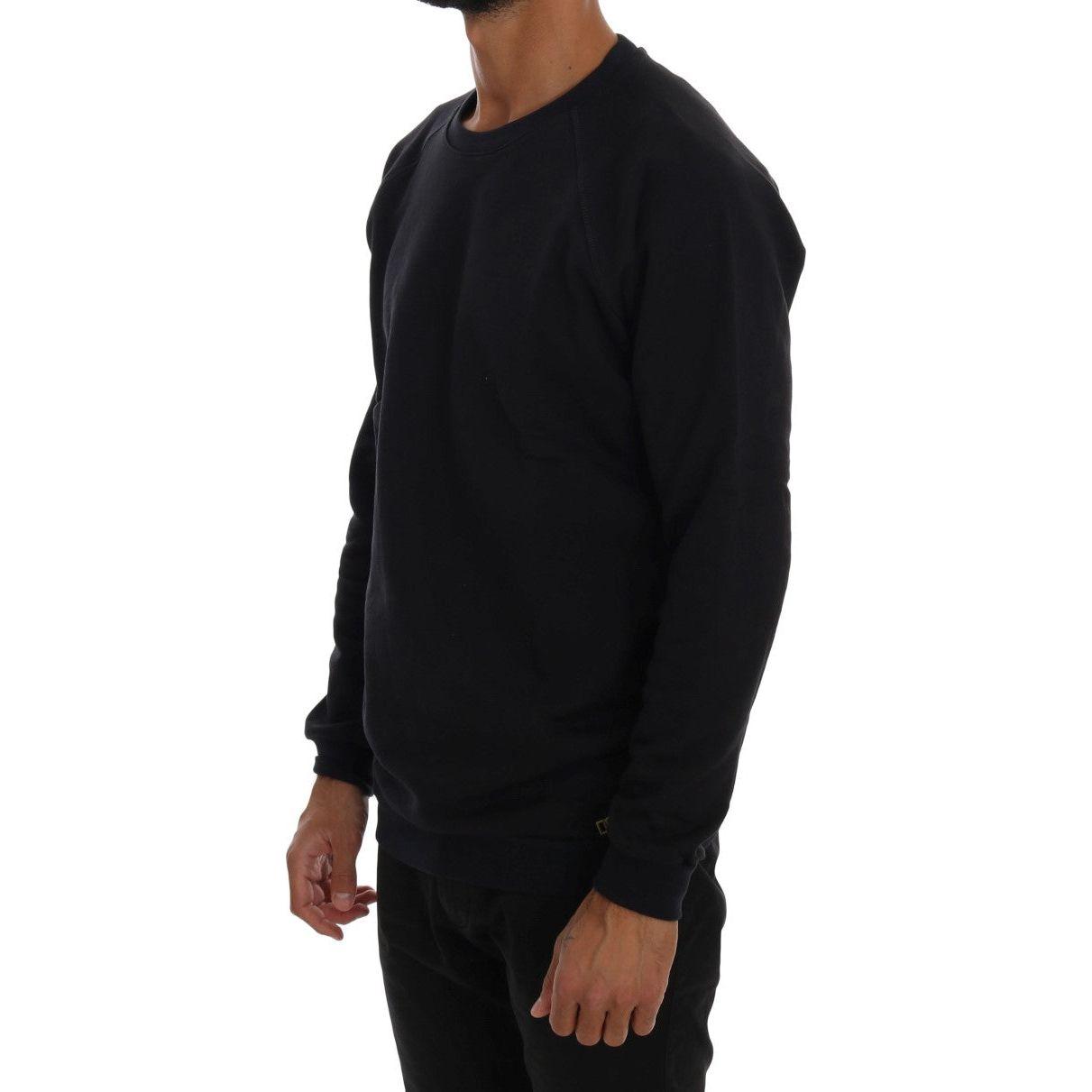 Daniele Alessandrini Blue Crewneck Cotton Sweater Daniele Alessandrini