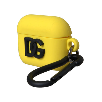Dolce & Gabbana Yellow Silicone Logo Embossed Airpods Case