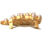 Dolce & Gabbana Gold Brass Leaf Embellished Jewelry Brooch Hair Pin FASHION ACCESSORIES Dolce & Gabbana Dark Khaki