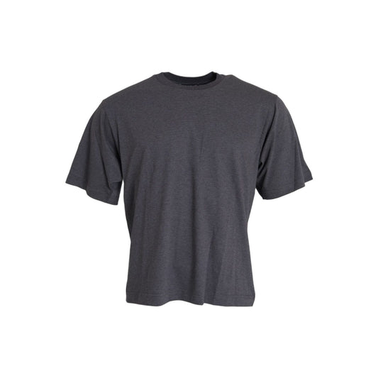 Dolce & Gabbana Gray Cotton Round Neck Short Sleeve T-shirt