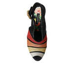 Dolce & Gabbana Multicolor Floral Crystal Platform Sandals Shoes