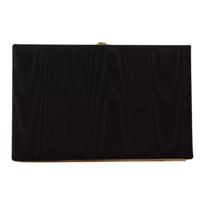 Dolce & Gabbana Black Silk Gold Frame Clutch Evening Party Purse Bag