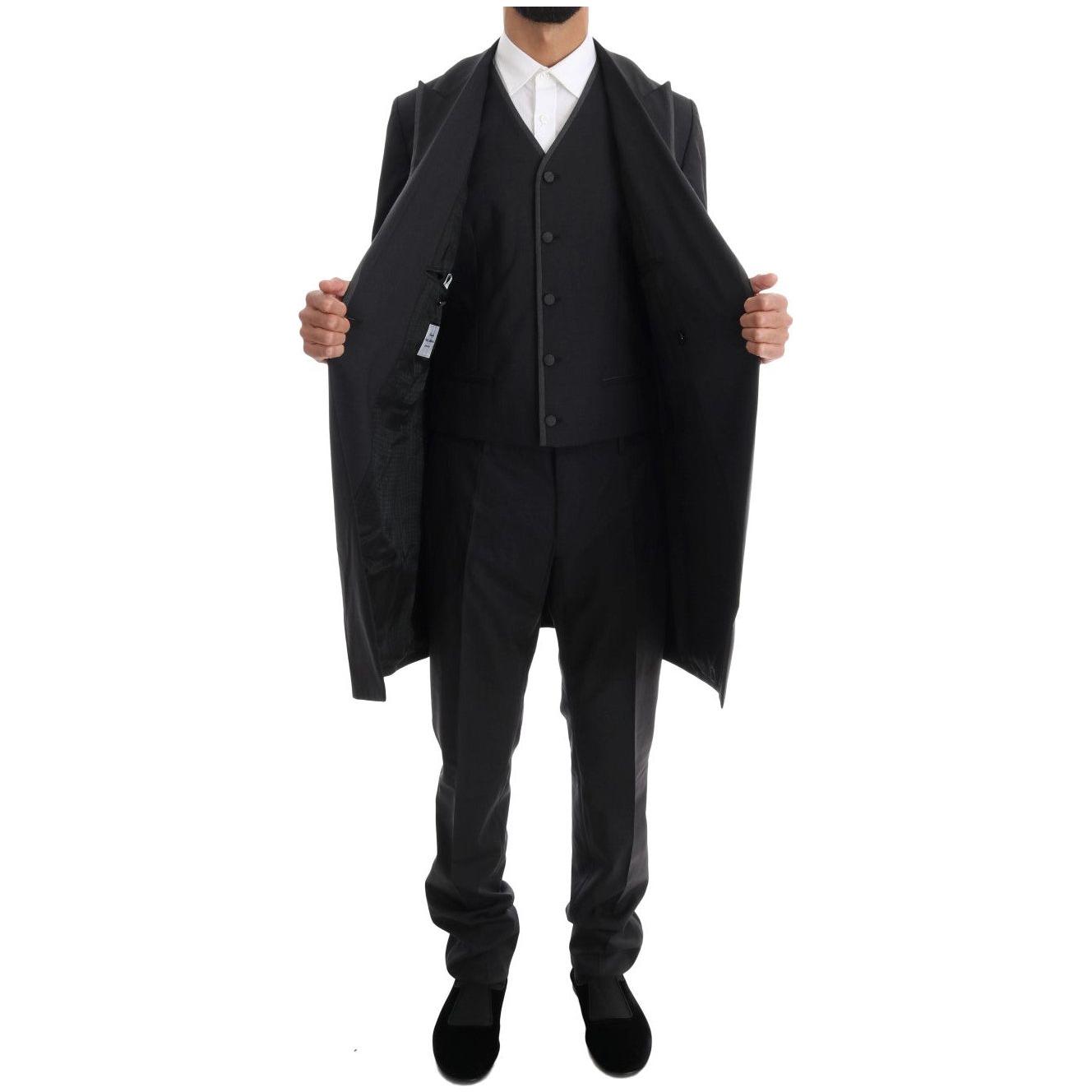 Dolce & Gabbana Gray Wool Stretch 3 Piece Two Button Suit Dolce & Gabbana