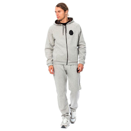 Billionaire Italian Couture Gray Cotton Hooded Sweatsuit Billionaire Italian Couture