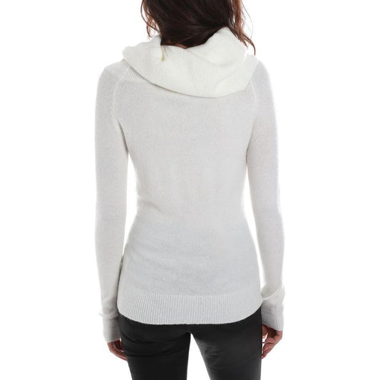 Yes Zee White Viscose Sweater YE-13725-L