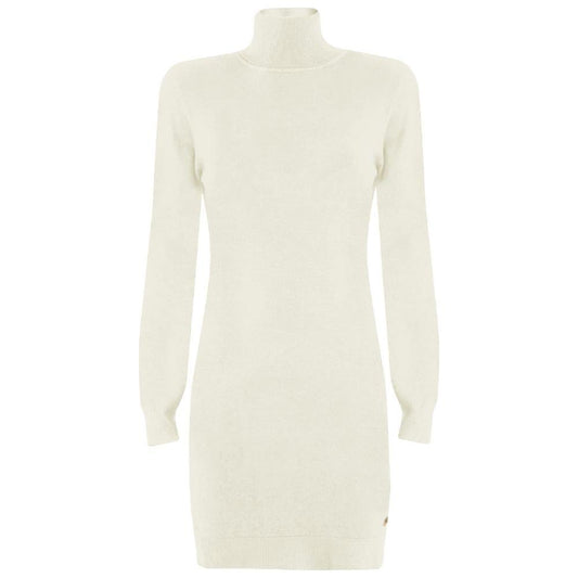 Yes Zee White Viscose Dress YE-13723-XS