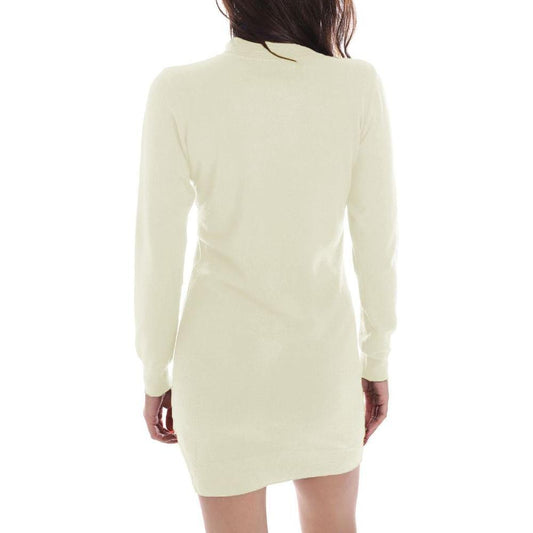 Yes Zee White Viscose Dress YE-13723-XS