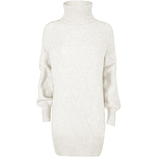 Yes Zee White Marabou Women Dress YE-13710-XS